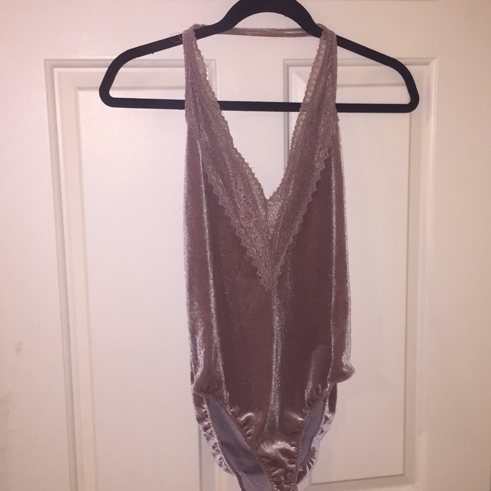 pink/purple velvet bodysuit!